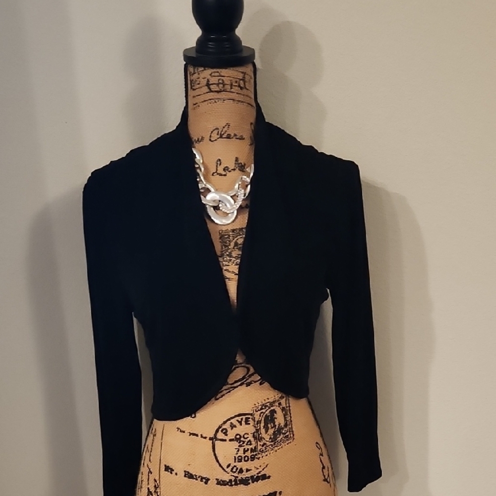 Chico's Black Cropped Blazer - Picture 2 of 3